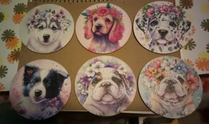 6 Stück Holz Hunde Untersetzer Set - Bild 1 von 8