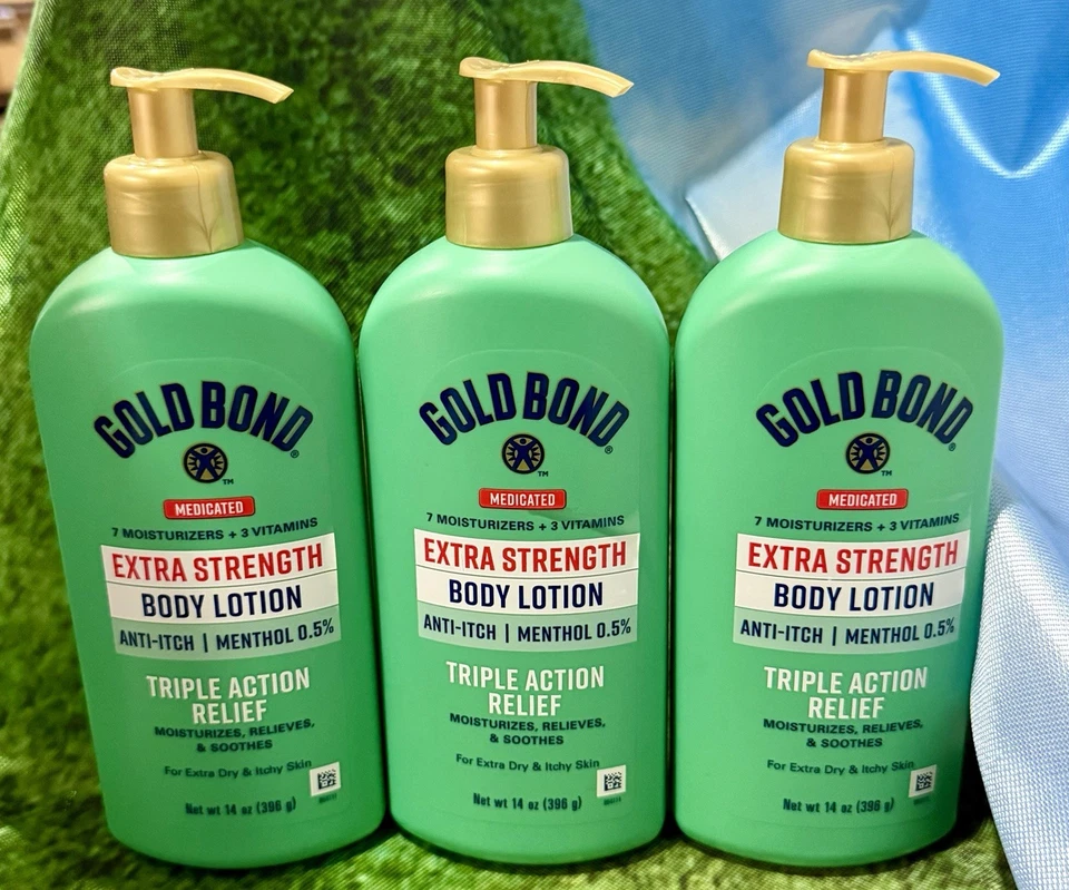 (3) Loção Corporal Gold Bond Medicated Extra Strength, 14 oz., Hidrata, Alivia - Imagem 1 de 2