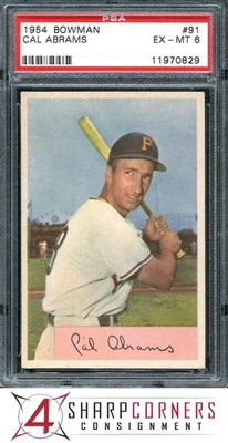 1954 BOWMAN #91 CAL ABRAMS PIRATES PSA 6 - Image 1 of 4