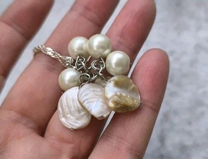 Beautiful vintage shell pendant on the silver chain 925   - Picture 1 of 5