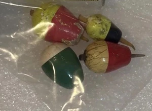 Handbemalte Miniatur Holz Korken Vintage Angeln Schwimmer Bobber - Bild 1 von 2