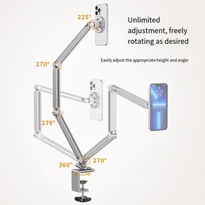 Aluminum Tablet Stand with Multi Angle 360 Degree Rotation and Magnetic Fixing - Photo 1/14