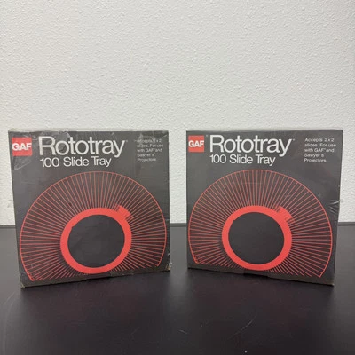 GAF Rototray 100 Photo Slide Tray 2X2 Slides Sawyer projectors NEW SEALED 2 Ct - Image 1 of 4