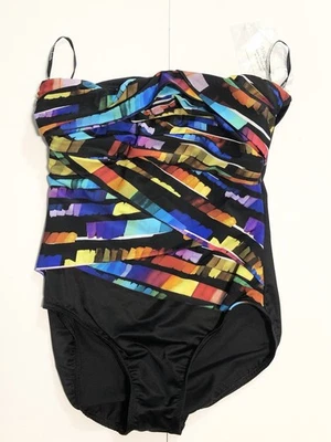 Traje de baño Miraclesuit nuevo con etiquetas traje de baño multicolor control talla 14 EUR 44 hecho en EE. UU. Foto 1 de 4