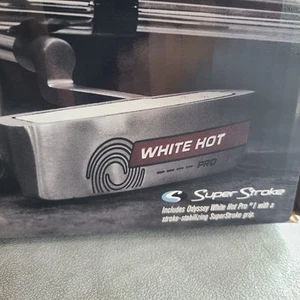 NEW ODYSSEY WHITE HOT PRO 2.0 # 1 BLADE PUTTER 34.5" HEADCOVER SUPER STROKE GRIP - Picture 1 of 8