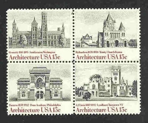 1838-1841 US NH Mint block of 4  American Architecture  year 1980 FREE shipping - Picture 1 of 1