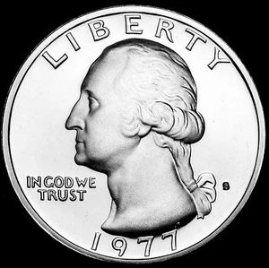 S Washington Quarter 1977 como nuevo a prueba ~ del original de EE. UU. Prueba - Imagen 1 de 2