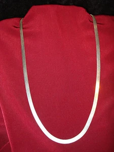 VINTAGE UNISEX FINE STERLING SILVER .925 HEAVY HERRINGBONE CHAIN NECKLACE 24"  - Bild 1 von 12