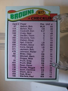 Tarjeta de fútbol americano 1977 Topps #206 Cleveland Browns CL (94034) - Imagen 1 de 2