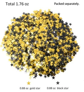 Star Confetti Shiny Black and Gold Table Confetti for Retirement Party Gradua... - Picture 1 of 1