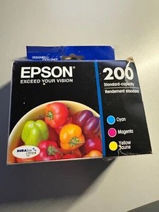 EPSON 200 STANDARD CAPACITY CYAN MAGENTA YELLOW INK CARTRIDGES NEW EXP 04/2026 - Picture 1 of 2