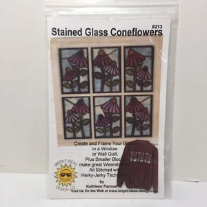 Stained Glass Coneflowers Quilt Pattern Bright Ideas 28" x 29" - Picture 1 of 3