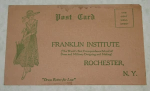 ALTE POSTKARTE FRANKLIN INSTITUTE KLEID DESIGN SCHULE NEW YORK ROCHESTER NY - Bild 1 von 2