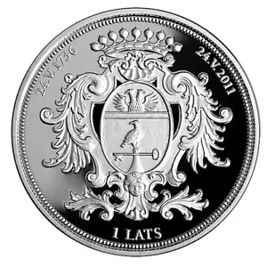 Lettonia 2011 moneta argento 1 lat PALAZZO ROTONDO scatola coa - Foto 1 di 2