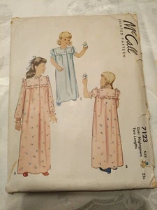 VTG 1950's McCALL 7123 GIRL CHILD NIGHT GOWN SEWING PATTERN SIZE 8 NIGHTGOWN - Picture 1 of 2