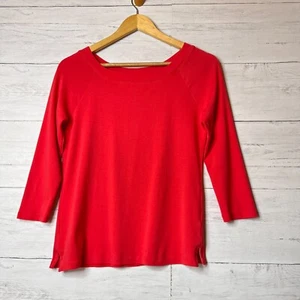 Talbots Top Damen Größe SP hellkoralle The Talbots T-Shirt 100 % Pima-Baumwolle Schlitze - Bild 1 von 13