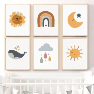 Canvas Poster Wall Art Decoration Set of 6 - Picture 1 of 9