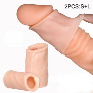 2 Stück Männliche Penis Eichel Vorhaut Phimose Heilung Korrektur Ring Dehner Verzögerung - Bild 1 von 9