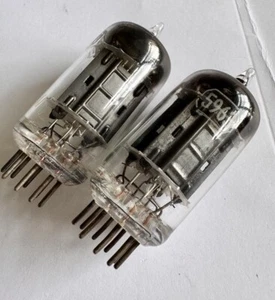 Platinum Matched Pair Black Plates 5963 12AU7 [] Getters 1954 lansdale tube Co. - Picture 1 of 22