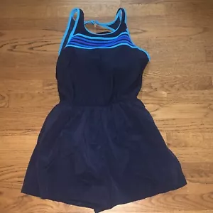 Traje de baño de colección Gabar Traje de baño de una pieza PANTALONES CORTOS negro eléctrico azul talla 16 🙂206 - Imagen 1 de 8