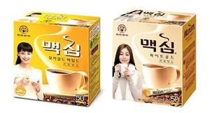 Korean Instant Coffee Mix Maxim Mocha Gold Mild 50 Sticks & White Gold 50 Sticks - Picture 1 of 12
