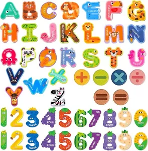 52PCS Magnetic Letters and Numbers Large Fridge Magnets for Toddlers 1-3 Cute An - Picture 1 of 5