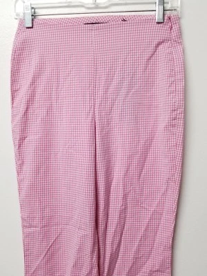 Pantalones al tobillo Cambio Staci Designer a cuadros cintura alta talla 4 rosa y blanco  Foto 1 de 4