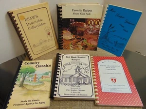 Cookbooks Church, Regional, Marine, Southern Cooking LOT OF 6 Vintage - Picture 1 of 5