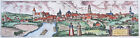 Lauingen Donau Originale Colorato Incisione Braun Hogenberg 1588