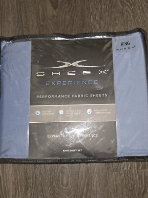 Sheex Experience Preformance Fabric   King Sheet Set Light Blue. - Image 1 of 4