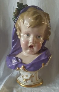 Meissen Child Bust WINTER 4 Four Seasons Series by Heinrich Schwabe circa 1880 - Picture 1 of 16