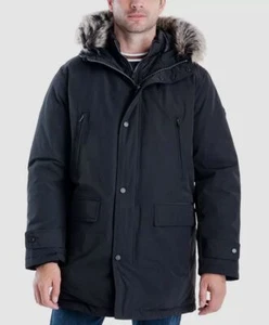 $395 Michael Kors Men's Black Hooded Bib Snorkel Parka Coat Jacket Size L - Picture 1 of 4