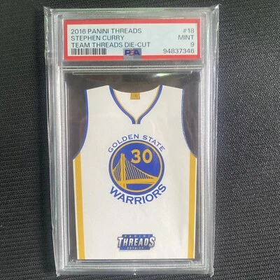 2016 Panini Threads Stephen Curry Team Thread Die Cut PSA 9 #18 Pop 9 - Image 1 of 4