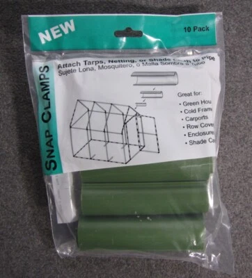 SNAP CLAMPS 12-G fits 3/4" PVC Pipe - CIRCO 10 Pack - Tarp to Greenhouse