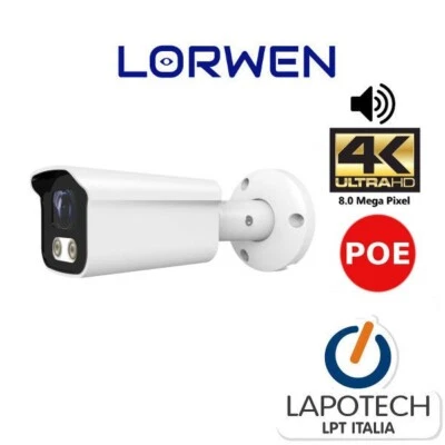 Lorwen IP Camera BA21SR8LMA POE AUDIO 8 Mpx 8Mpx MICRO SD TELECAMERA SONY 2.8 mm - Immagine 1 di 4