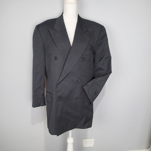 Cappotto sportivo Valentino uomo lana da uomo taglia blazer righe antracite 42s