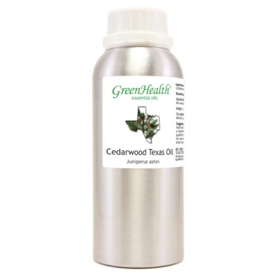 GREENHEALTH Bulk Cedarwood (Texas) Essential Oil - 8 fl oz - Aluminum Bottle w/ Locking Cap