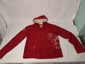 Hard Rock Cafe New York Red Full Zip Hoodie Sweater Kids Youth Size XL - Picture 1 of 16