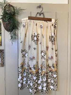 Vtg Wrap Skirt Butterfly Bohemian 70s Cafe Curtain S/M Fabric Boho Adjustable - Image 1 of 4