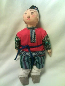 2000-Russian National-Traditional Folk Costume-Cloth Doll-10"-Hand Made-#1-MINT - Picture 1 of 11