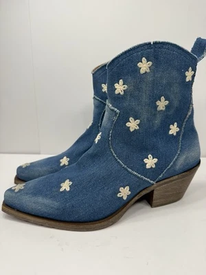 Sundance Catálogo Daisy Denim Sojourner Botas Western Talla 40 EE. UU. 9,5 Foto 1 de 4