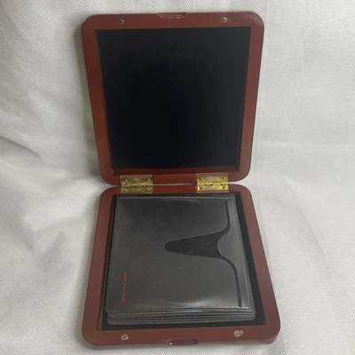 Atlantic Hinged Wooden Box 16 Disc Media Case Movies DVD Music CDs Soft Sleeved - Image 1 of 4