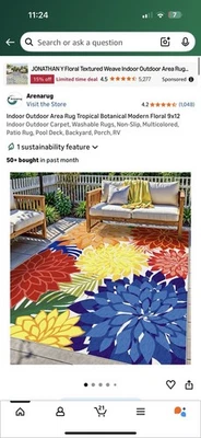 ArenaRug 9x12 Indoor/outdoor Tropical Rug - Image 1 of 4