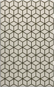 Hand-Tufted Wool Rug 5x8 6x9, Modern Geometric, Handmade for Living & Bedroom - Picture 1 of 4
