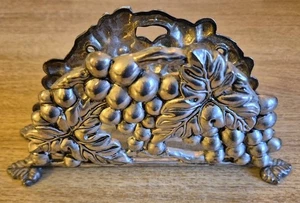 VINTAGE SILEA SILVER TONE PLATED NAPKIN HOLDER / LETTER RACK IN GRAPEVINE DESIGN - Picture 1 of 4