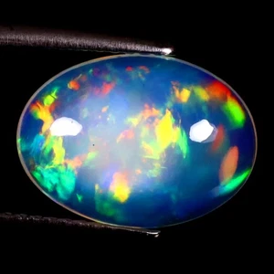 3.41 ct Elegant Oval Cabochon (14 x 10 mm) Ethiopian Flashing Welo Rainbow Opal - Picture 1 of 1