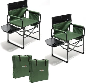 SUNNYFEEL Camping Directors Chair, Heavy Duty,Oversized Portable Folding Chair - Picture 1 of 8