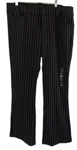 Torrid Trouser Boot Cut Studio Luxe Ponte Mid-Rise Pants Black Pinstripe 18R NWT - Picture 1 of 4