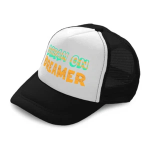 Kids Trucker Hat Dream on Dreamer Polyester Boys Caps & Girls Caps Adjustable - Picture 1 of 7