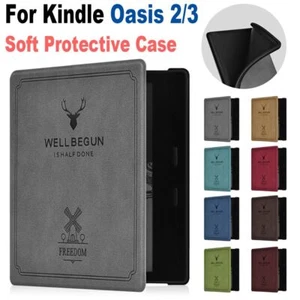 Funda Smart Cover PU Leather Protective Shell for Kindle Oasis 2/3 Home Office - Picture 1 of 20